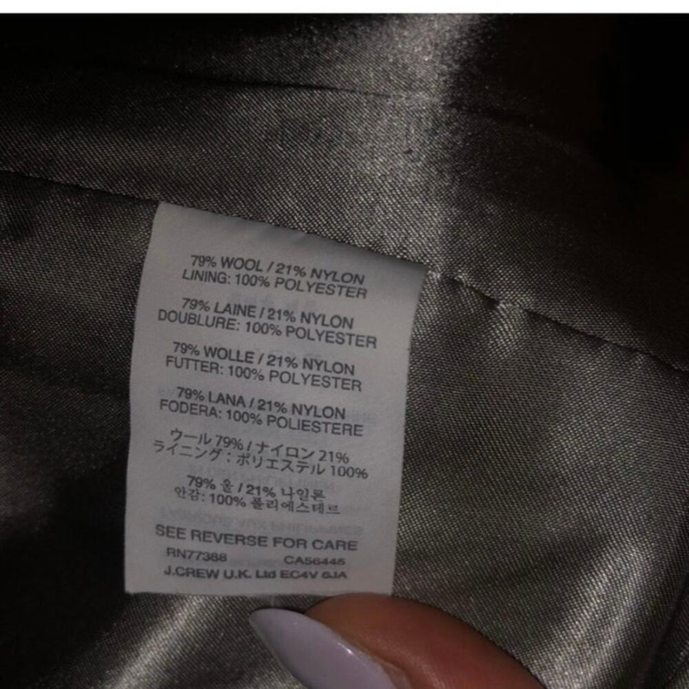 NWOT J.Crew Majesty Peacoat in Stadium Cloth by Nello Gori Size 0 - Picture 8 of 12